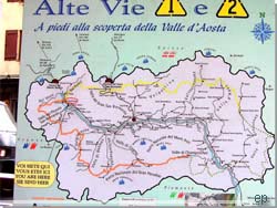 Kortet over Alta Via 1 og 2. Klik for en forstrrelse...