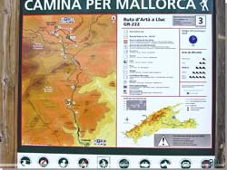 Mallorca. Skiltning fra ruten Lluc - Caimari