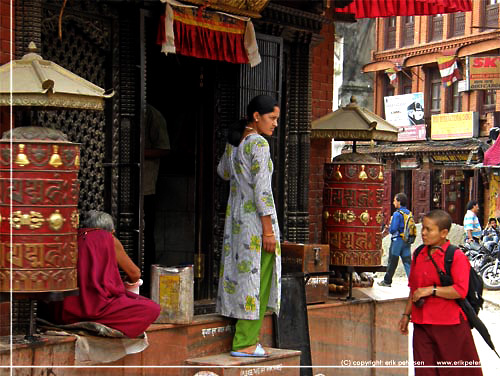 Nepal. Kathmandu. Bouddhanath stupaen. Den store stupa