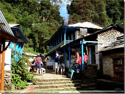 Nepal. Bhaisi Kharka og Hillside Paradise Lodge & Restaurant [Klik for et strre billede]