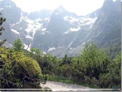 Slovakiet. Stien til Zelenum, med de snekldte bjerge i baggrunden [Klik for et strre billede]