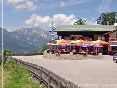 Tyskland. Berchtesgadenland. Gasthof Hochlenzer med panorama udsigt