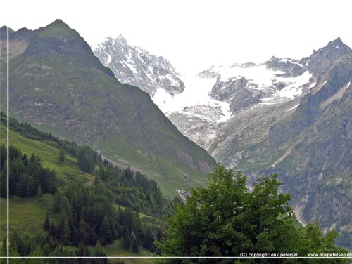 TMB. Fra Chalet Col de Fenetre i Ferret er der udsigt til bl.a. Glacier du Dolent