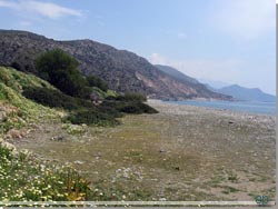 Stranden ved campingpladsen lidt st for Paleochora