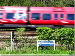 Vestvolden. Jernbanen til Roskilde giver en lille omvej [Klik for et strre billede]