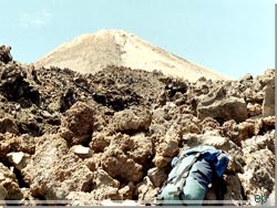 Tenerife. El Teide, set fra stien ned til Refugio de Altavista