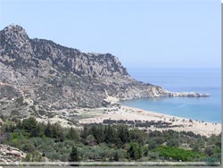 Udsigt mod Tsambika beach Udsigt mod Tsambika beach