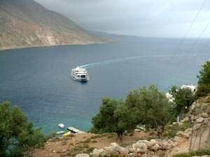 Kreta. Frgen fra Agia Roumeli p vej ind til Loutro