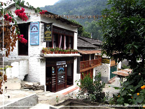 Nepal. New Ghurka Lodge & Restaurant i Birethanti. I 1996 kret som det bedste lodge af ACAP [copyright: Erik Petersen]