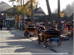 Hestevogne p den populre ggade Ulica Krupwki i Zakopane