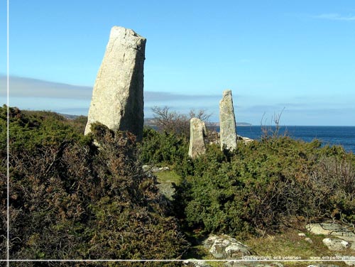 Bornholm. Bautasten p Stammershalle fortidsminde