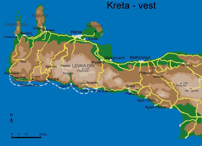 Kort over Vestkreta